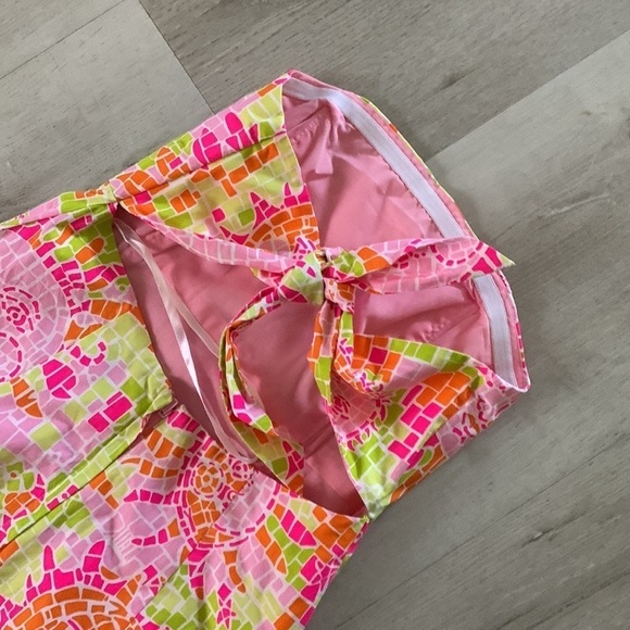 RARE‎ Lilly Pulitzer Mosaic Sun Salute Face Print tie back Cotton Dress Size 2 - Picture 10 of 12